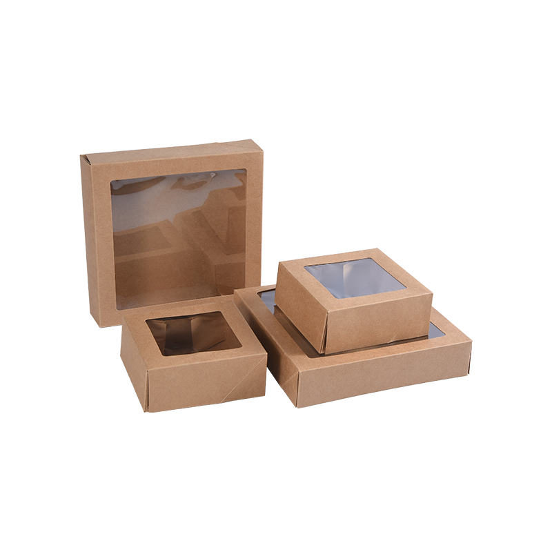 Cutii mici de prăjituri maro kraft pentru porții de tort - Cutii pentru prăjituri/Brownie - Cutii de ambalare din carton pentru prăjituri pentru delicii/cadouri